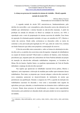 A crian&ccedil;a no processo de transi&ccedil;&atilde;o do sistema de trabalho &ndash; Brasil