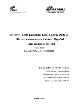 Desenvolvimento Econ&ocirc;mico Local da Zona Oeste do Rio de