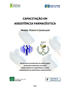 capacita&ccedil;&atilde;o em assist&ecirc;ncia farmac&ecirc;utica manual t&eacute;cnico - CRF-SP