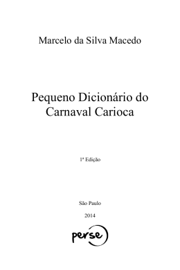 Pequeno Dicionário do Carnaval Carioca