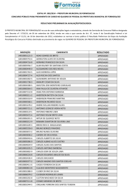 Resultado Preliminar da Avalia&ccedil;&atilde;o Psicol&oacute;gica
