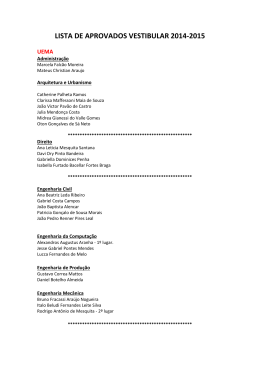 LISTA DE APROVADOS VESTIBULAR 2014-2015