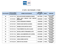 2&ordf; LISTA- SESI ITAPAGIPE- 2&ordm; ANO