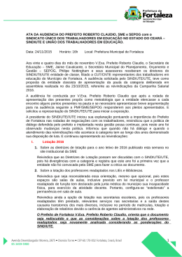 ATA DA AUDIENCIA DO PREFEITO ROBERTO CLAUDIO