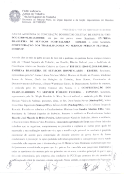 Ata da Audiência de Conciliação no TST - Sindsep-DF