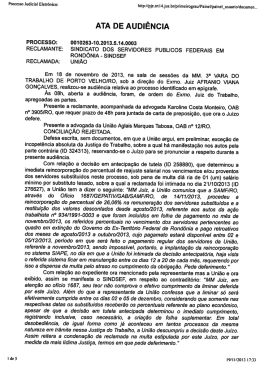 Veja a ata da audiência que determina a reincoprporação