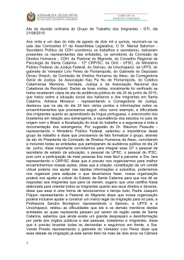 Grupo de Trabalho dos Imigrantes da Comiss&atilde;o