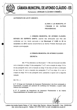 CÂMARA MUNICIPAL DE AFONSO CLÁUDIO