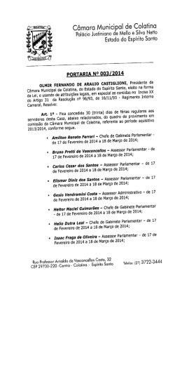 Câmara Munici al de Colalina - Câmara Municipal de Colatina