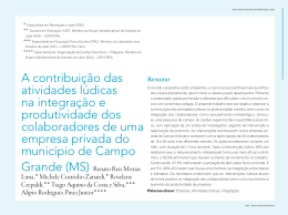 A contribui&ccedil;&atilde;o das atividades l&uacute;dicas na integra&ccedil;&atilde;o e