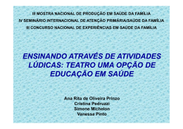 ENSINANDO ATRAV&Eacute;S DE ATIVIDADES L&Uacute;DICAS: TEATRO UMA