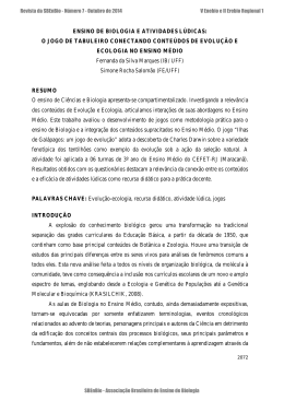 ENSINO DE BIOLOGIA E ATIVIDADES L&Uacute;DICAS: O