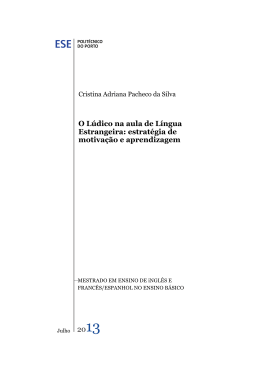 20 O L&uacute;dico na aula de L&iacute;ngua Estrangeira: estrat&eacute;gia de motiva&ccedil;&atilde;o