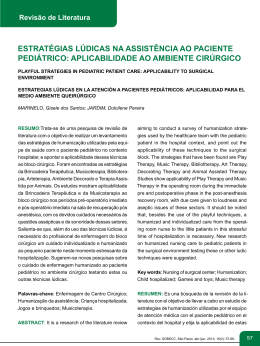 estrat&eacute;gias l&uacute;dicas na assist&ecirc;ncia ao paciente pedi&aacute;trico