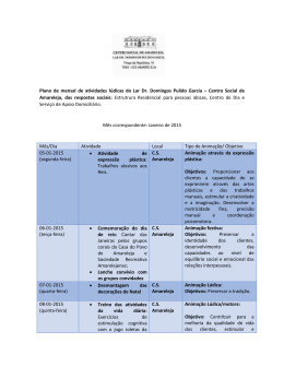 Plano de mensal de atividades l&uacute;dicas do Lar Dr. Domingos Pulido