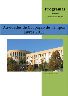 Atividades de Ocupação de Tempos Livres 2013
