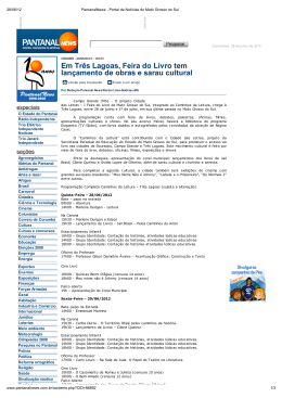 Em Tr&ecirc;s Lagoas, Feira do Livro tem lan&ccedil;amento de obras e sarau