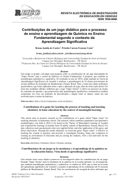 Contribuições de um jogo didático para o processo de ensino e
