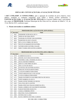 EDITAL 003- CONVOCA&Ccedil;&Atilde;O PARA AVALIA&Ccedil;&Atilde;O DE T&Iacute;TULOS A