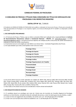 Edital 2015 - Conselho Federal de Psicologia