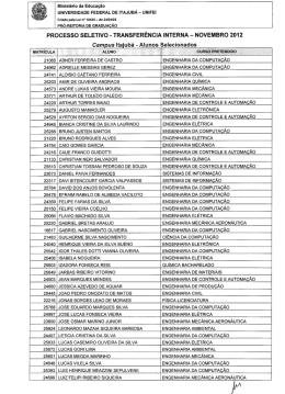 processo seletivo - transferência interna - novembro 2012