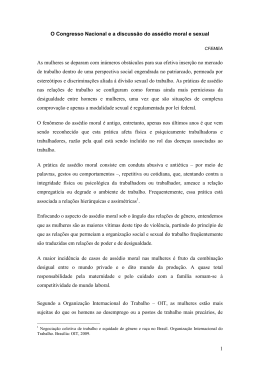 1 O Congresso Nacional e a discuss&atilde;o do ass&eacute;dio moral e sexual