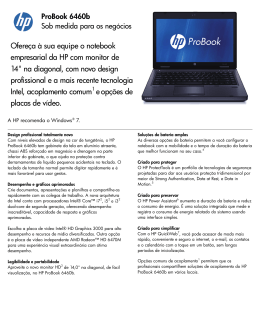 ProBook 6460b data sheet - Portuguese (Brazil)