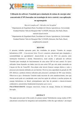 Utiliza&ccedil;&atilde;o do software Tonatiuh para simula&ccedil;&atilde;o de usinas de