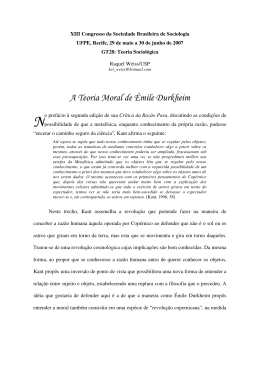 A Teoria Moral de &Eacute;mile Durkheim
