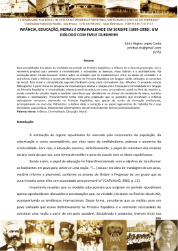 inf&acirc;ncia, educa&ccedil;&atilde;o, moral e criminalidade em sergipe