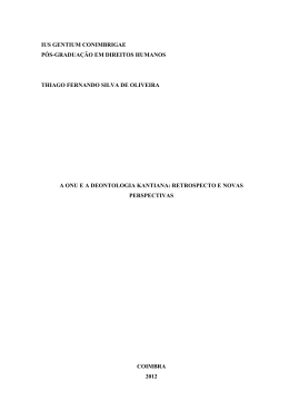 A ONU e a Deontologia Kantiana