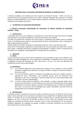 diretrizes para a avalia&ccedil;&atilde;o integradora referente ao