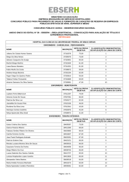 Anexo &Uacute;nico do Edital n&ordm; 39