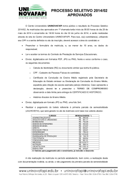 PROCESSO SELETIVO 2014/02 APROVADOS
