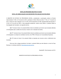 edital de homologa&ccedil;&atilde;o das inscri&ccedil;&otilde;es - EBCP