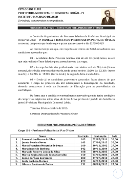 ESTADO DO PIAU&Iacute; PREFEITURA MUNICIPAL DE DEMERVAL