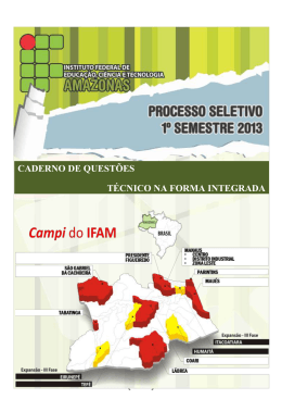 Caderno de Prova - 2013/1 SEMESTRE