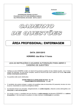 &Aacute;REA PROFISSIONAL: ENFERMAGEM