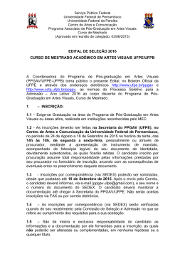 Edital 2016 mestrado.doc - PPGAV UFPE