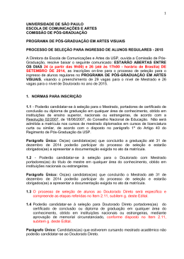 Edital - ECA - Universidade de S&atilde;o Paulo