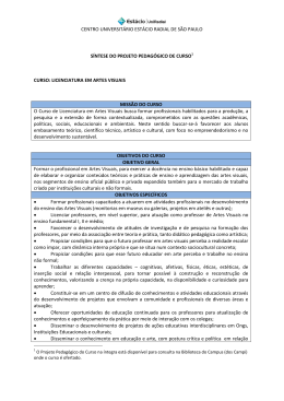 PPC do curso de Artes Visuais