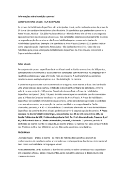 Artes Visuais &ndash; Inscri&ccedil;&atilde;o e Vestibular &ndash; 2015