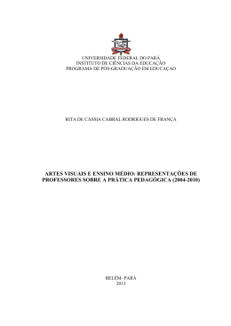 ARTES VISUAIS E ENSINO M&Eacute;DIO: REPRESENTA&Ccedil;&Otilde;ES