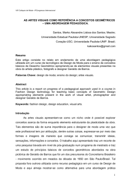 1 AS ARTES VISUAIS COMO REFER&Ecirc;NCIA A CONCEITOS