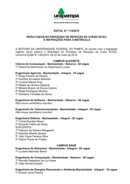 EDITAL N.&ordm; 174/2015 RESULTADOS DO PROCESSO