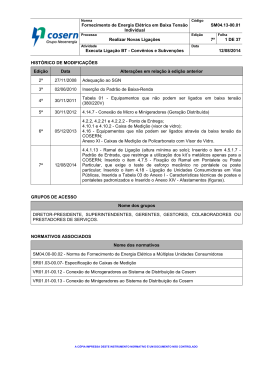 Fornecimento de Energia El&eacute;trica em Baixa Tens&atilde;o Individual