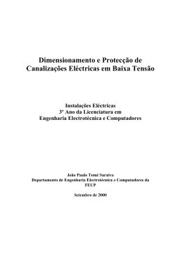 Dimensionamento e Protecção de Canalizações Eléctricas em