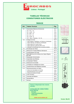 Tabela técnica de condutores eléctricos