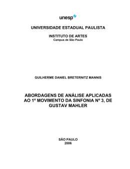 abordagens de análise aplicadas ao 1º movimento da sinfonia nº 3