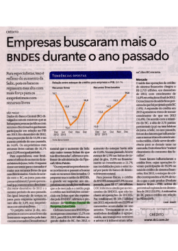 Empresas buscaram mais o BNDES durante o ano passado